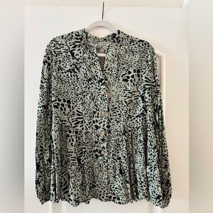 Boho Style Animal Print Blouse